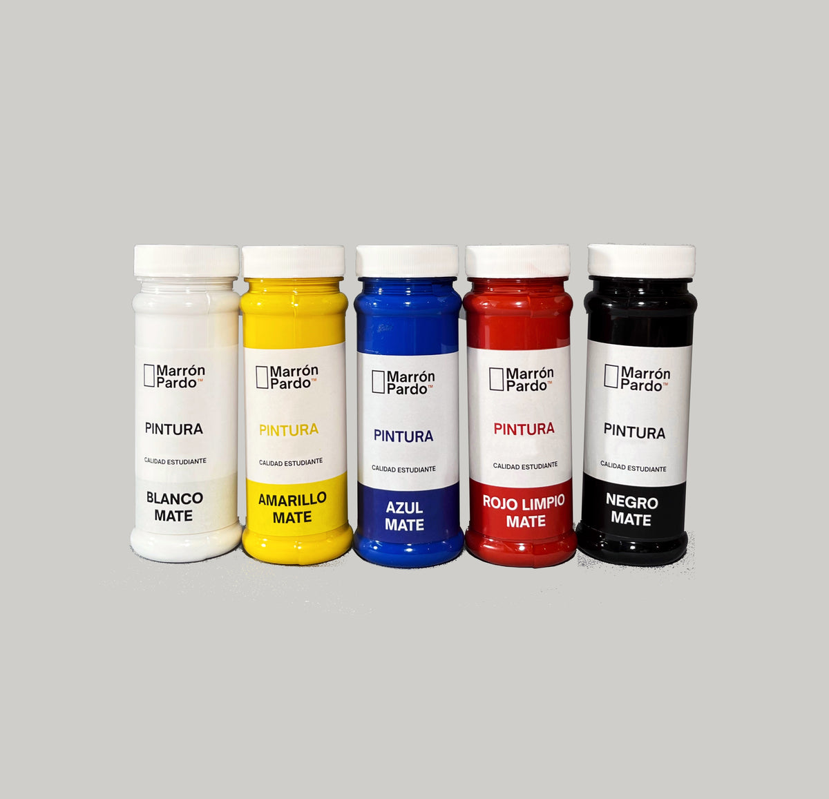 Pinturas acrílicas calidad estudiante en 5 colores — Marrón Pardo
