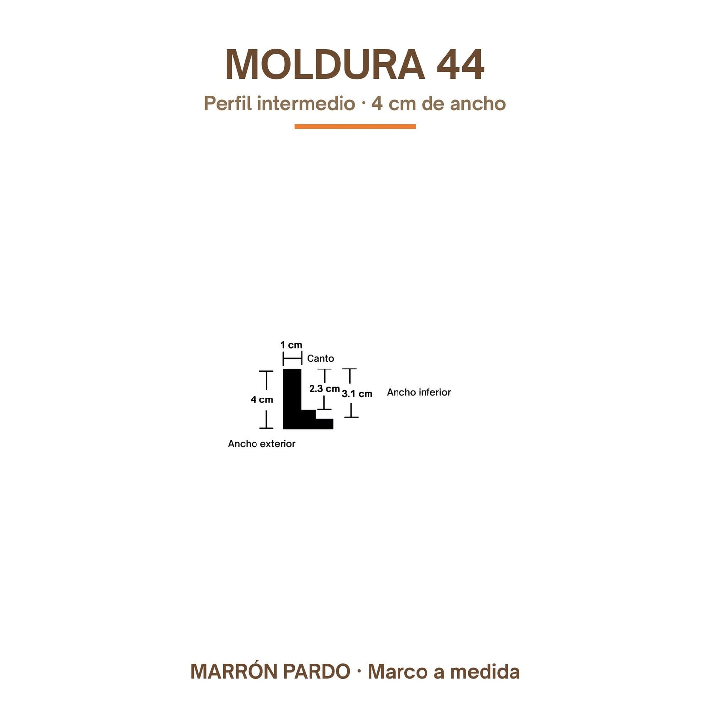 Marco Moldura 44 a Medida | Perfil Intermedio Versátil